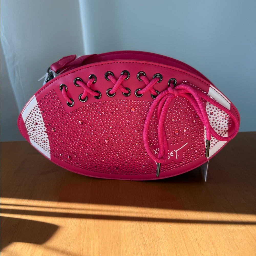 Betsey Johnson Pink Football Bag